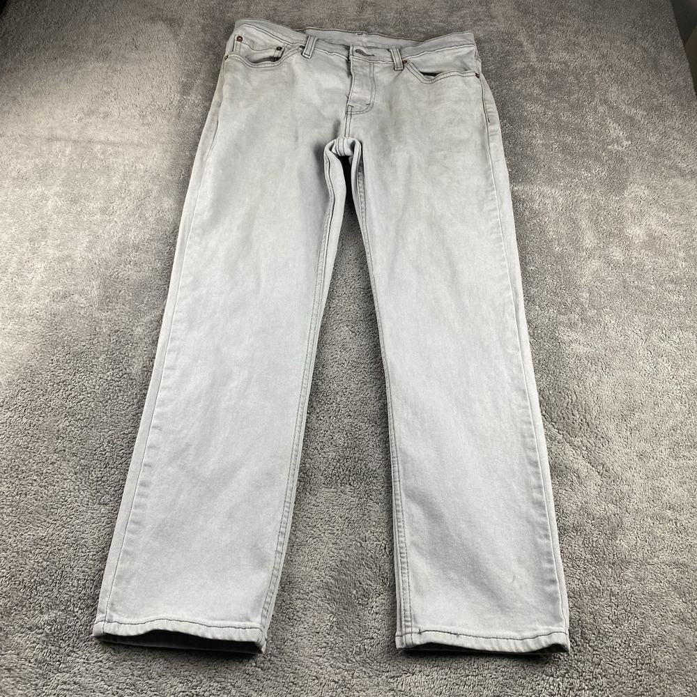 Levis 511 Slim Straight Jeans Mens 33x27.5 Light Gray Mid Rise‎